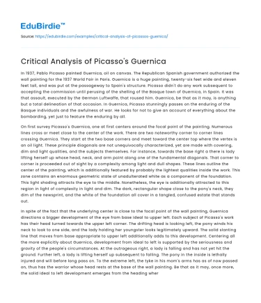 Critical Analysis of Picasso’s Guernica