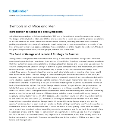 Symbols in of Mice and Men