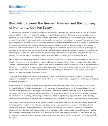 Heroes’ Journey & Humanity’s Journey