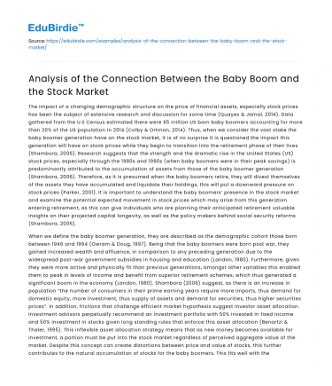 Analysis of the Connection Between the Baby Boom and the Stock Market