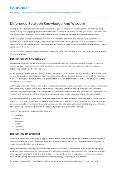 Difference Between Knowledge And Wisdom