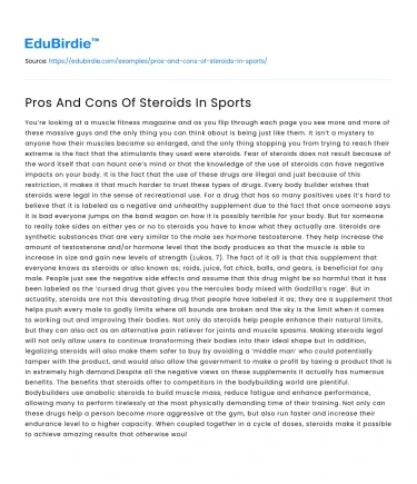 The Role of Steroids in Athletics