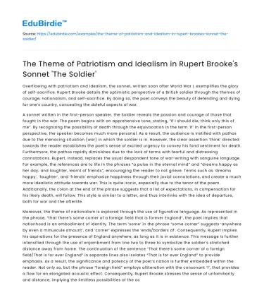 Patriotism and Idealism in Brooke’s ‘The Soldier’