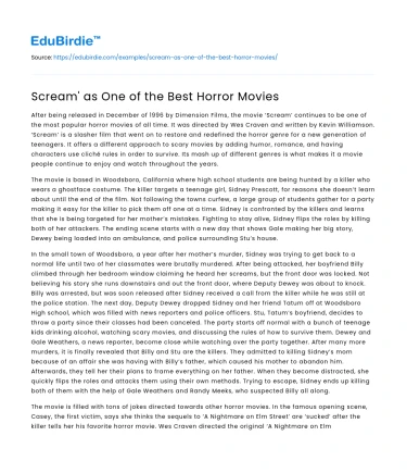 Scream’ as One of the Best Horror Movies