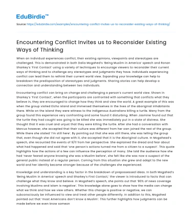 Encountering Conflict Invites us to Reconsider Existing Ways of Thinking