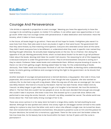 Courage And Perseverance