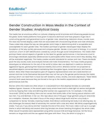 Gender Construction in Mass Media
