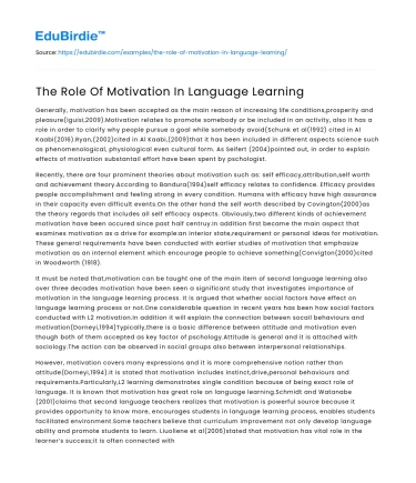 The Impact of Motivation on Language Acquisition