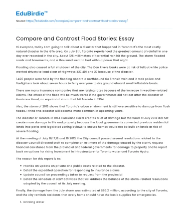 Global Flood Narratives: A Comparative Analysis
