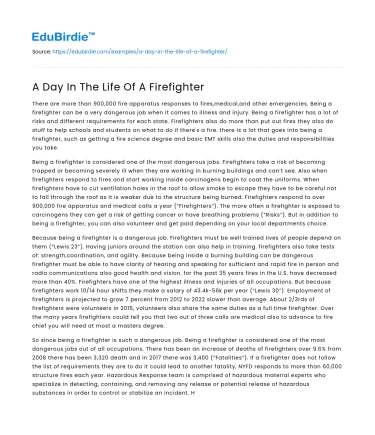 A Day In The Life Of A Firefighter