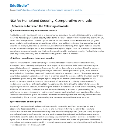 NSA Vs Homeland Security: Comparative Analysis
