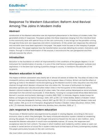 Jain Education Reform in Modern India