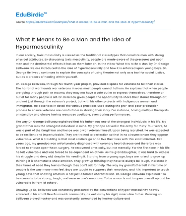 What It Means to Be a Man and the Idea of Hypermasculinity