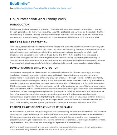 Child Protection And Family Work