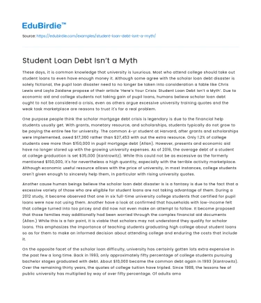Student Loan Debt Isn’t a Myth
