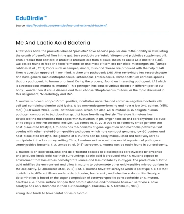 The Role of Lactic Acid Bacteria in Human Health