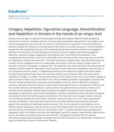 Imagery and Language in Sinners in the Hands of an Angry God