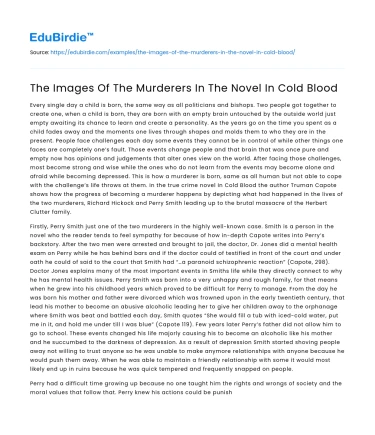 The Images Of The Murderers In The Novel In Cold Blood