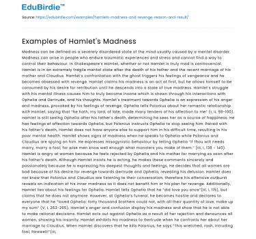 Examples of Hamlet’s Madness