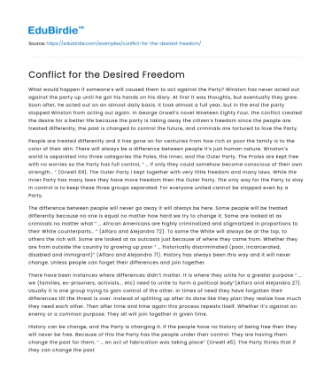 Conflict for the Desired Freedom