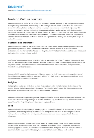 Mexican Culture Journey