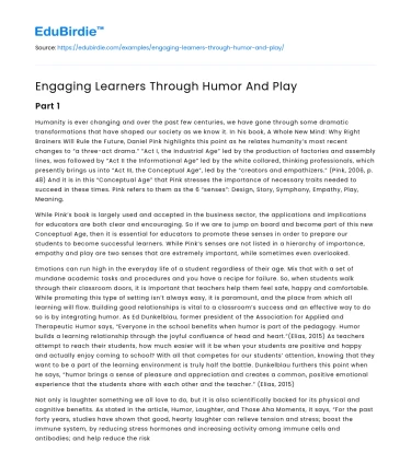 Engaging Learners Through Humor And Play