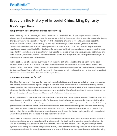 Essay on the History of Imperial China: Ming Dynasty