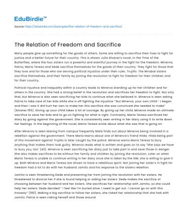 The Relation of Freedom and Sacrifice