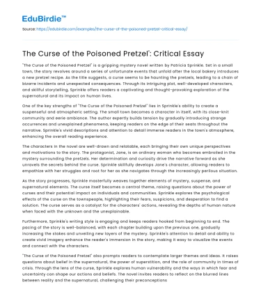 The Curse of the Poisoned Pretzel’: Critical Essay