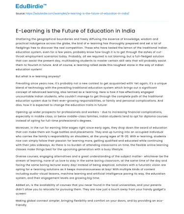 E-Learning is the Future of Education in India