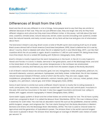 Differences of Brazil from the USA
