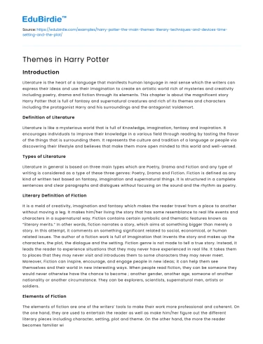 Themes in Harry Potter