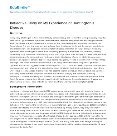Huntington’s Disease Experience