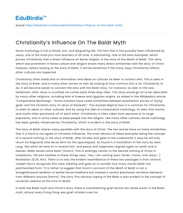 Christianity’s Influence On The Baldr Myth