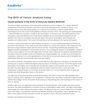 The Birth of Venus: Analysis Essay