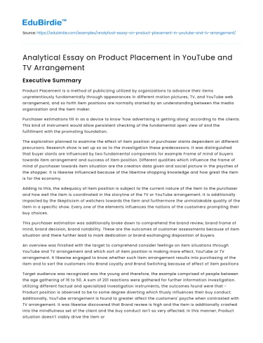 Product Placement in Digital and Traditional Media