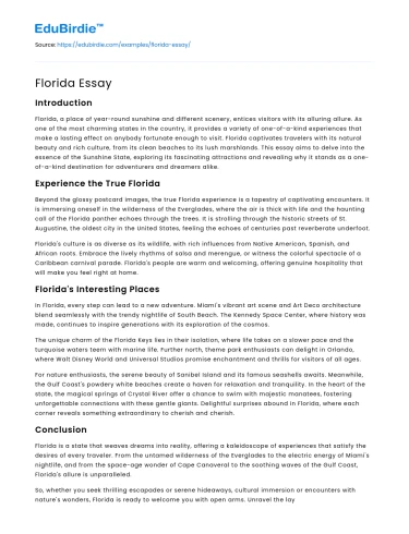Florida Essay