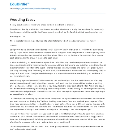Wedding Essay