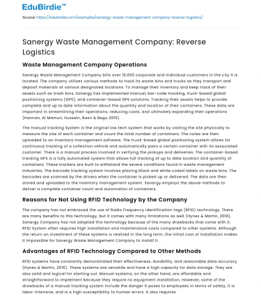 Sanergy Waste Management Company: Reverse Logistics