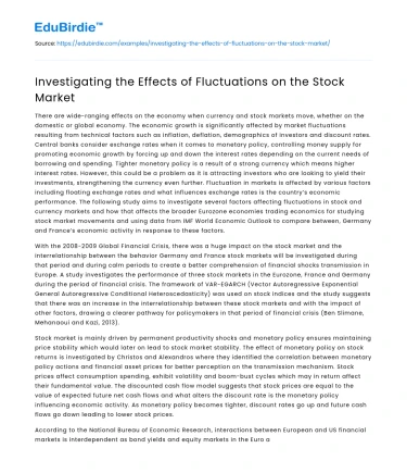 Investigating the Effects of Fluctuations on the Stock Market