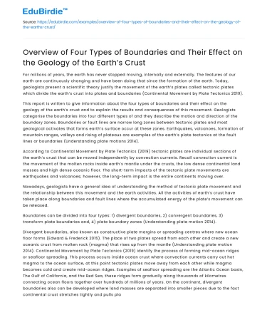 Impact of Boundaries on Earth’s Crust