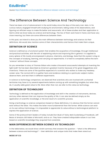 The Difference Between Science And Technology