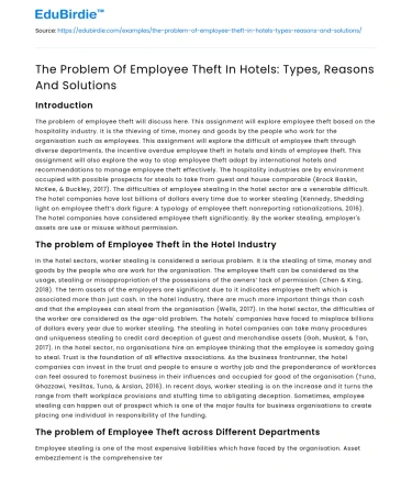 The Problem Of Employee Theft In Hotels: Types, Reasons And Solutions