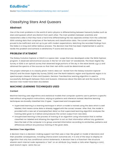 Classifying Stars And Quasars