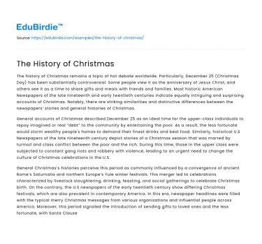 The History of Christmas