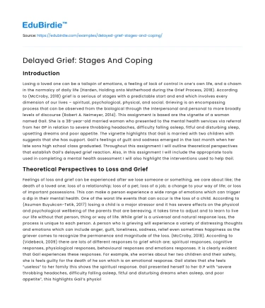 Delayed Grief: Stages And Coping