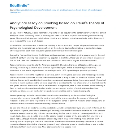 Smoking analysis through Freud’s theory