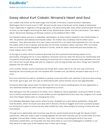 Kurt Cobain: The Soul Behind Nirvana