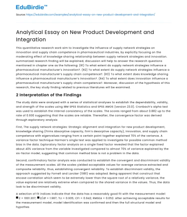 Analytical Essay on New Product Development and Integration