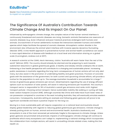 Australia’s Impact on Climate Change and Our Planet